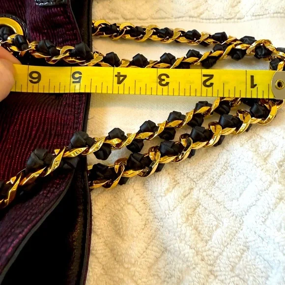 Louis Vuitton RARE Silk Purple Shoulder Bag with Metallic Gold Hardware - Picture 10 of 13